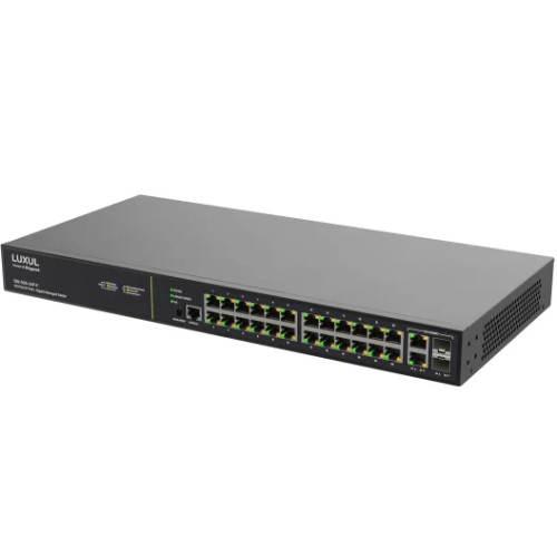 24 PoE+ | 2 Combo RJ45/SFP Front-Facing Ports - 1Gb L2/L3 Managed Switch