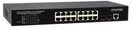 16 port, Gigabit Ethernet Switch, Full L2+ Mgt, 2 SFP open slots