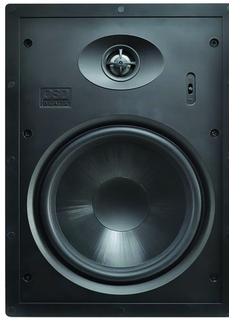 BLACK SERIES 8" 2-WAY IN-WALL SPEAKERS WITH 1" PARACHUTE SILK DOME TWEETER, PAIR