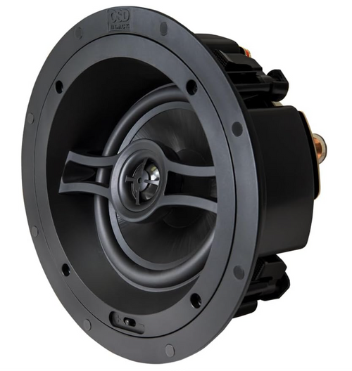 6.5- 15° Angled In-Ceiling Speaker with 1.0 Parachute Silk Tweeter, Single, Black Series