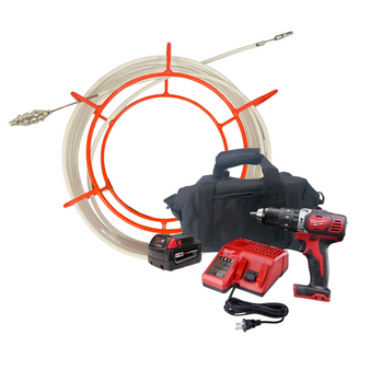 CustomEyes (CE516KIT50M) 5/16" x 50' Cyclone with Milwaukee Drill Set (CE2607-20) Drain Cleaning Machine