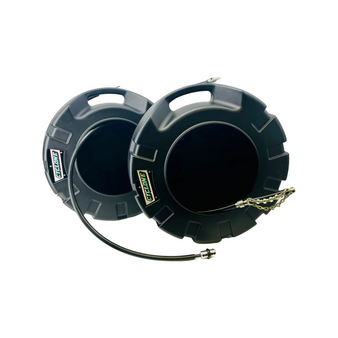 (NEW STYLE) CustomEyes (CE12KIT100EN) 100' Enclosed Cyclone Pipe Cleaning Package 