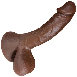 The Speedster by FUKENA - Realistic Dual Density Silicone Dildo with Balls & Suction Cup, 7.0 Inch Insertable, 1.85 Inch Max Width, Dark Skin