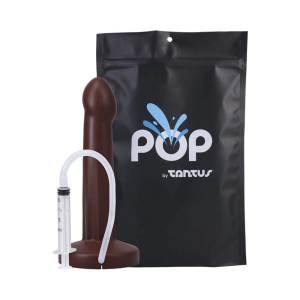 Tantus POP Squirting Silicone Dildo, 6.5 Inch Insertable, 1.5 Inch Max Width, Espresso Tantus POP Squirting Silicone Dildo, 6.5 Inch Insertable, 1.5 Inch Max Width, Espresso