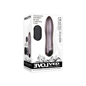 Evolved Travel-Gasm Rechargeable Metal Bullet Vibrator With Carrying Case Evolved Travel-Gasm Rechargeable Metal Bullet Vibrator With Carrying Case