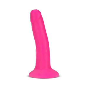 Blush Neo Elite Dual Density Silicone Dildo with Suction Cup, 5 Inch Insertable, 1.25 Inch Max Width, Neon Pink Blush Neo Elite Dual Density Silicone Dildo with Suction Cup, 5 Inch Insertable, 1.25 Inch Max Width, Neon Pink