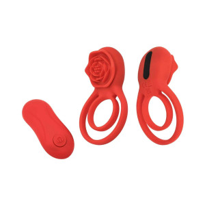 Adam & Eve Double Ring Vibrating Rose Cock Ring Adam & Eve Double Ring Vibrating Rose Cock Ring