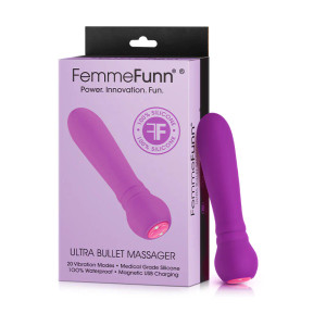 FemmeFunn Ultra Bullet Massager Rechargeable Silicone Vibrator, Purple FemmeFunn Ultra Bullet Massager Rechargeable Silicone Vibrator, Purple