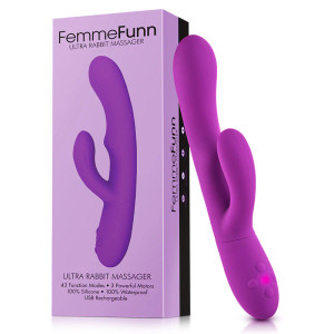 FemmeFunn Ultra Rabbit Rechargeable Silicone Dual Stimulation Vibrator, Purple FemmeFunn Ultra Rabbit Rechargeable Silicone Dual Stimulation Vibrator, Purple