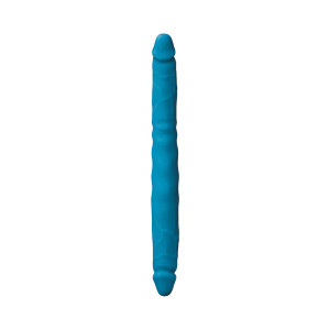 Colours Double Pleasure 12 in. Dual Ended Silicone Dildo, Blue Colours Double Pleasure 12 in. Dual Ended Silicone Dildo, Blue