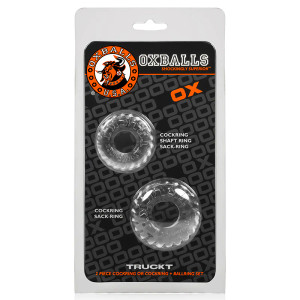 OxBalls Truckt 2-Piece Cockring Plus+Silicone Special Edition, Clear