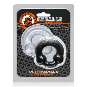 OxBalls Ultraballs, 2-Pack Cock Ring, Black & Clear OxBalls Ultraballs, 2-Pack Cock Ring, Black & Clear
