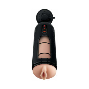 PDX Elite Vibrating Mega Milker Rechargeable Stroker With Hands-Free Suction Cup, Beige/Black PDX Elite Vibrating Mega Milker Rechargeable Stroker With Hands-Free Suction Cup, Beige/Black