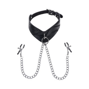 Sportsheets Velvet Noir Collar & Removable Clamps Sportsheets Velvet Noir Collar & Removable Clamps