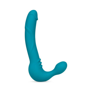 Temptasia Luna 9 in. Silicone Strapless Strap-On Dildo with Rechargeable Bullet Vibrator, 7.5 Inch Insertable, 1.4 Inch Max Width, Teal Temptasia Luna 9 in. Silicone Strapless Strap-On Dildo with Rechargeable Bullet Vibrator, 7.5 Inch Insertable, 1.4 Inch Max Width, Teal