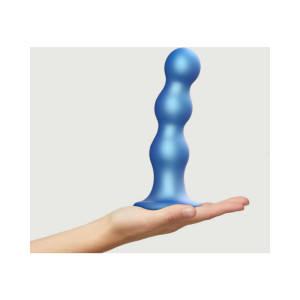 Strap-On-Me Hybrid Collection Silicone Dildo Plug Balls, 6.49 Inch Insertable, 1.75 Inch Max Width, Metallic Blue Strap-On-Me Hybrid Collection Silicone Dildo Plug Balls, 6.49 Inch Insertable, 1.75 Inch Max Width, Metallic Blue