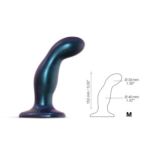 Strap-On-Me Hybrid Collection Dildo Plug, 5.03 Inch Insertable, 1.57 Inch Max Width, Snaky Metallic Blue Strap-On-Me Hybrid Collection Dildo Plug, 5.03 Inch Insertable, 1.57 Inch Max Width, Snaky Metallic Blue
