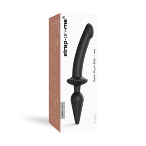 Strap-On-Me Hybrid Collection Switch Plug-In Dual-Ended Dildo & Plug, 6.96 Inch Insertable, 1.53 Inch Max Width, Black Strap-On-Me Hybrid Collection Switch Plug-In Dual-Ended Dildo & Plug, 6.96 Inch Insertable, 1.53 Inch Max Width, Black