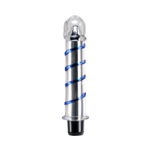 Icicles No. 20 Ribbed Vibrating 7.5 in. Glass Dildo, 7.5 Inch Total Length, Blue/Clear Icicles No. 20 Ribbed Vibrating 7.5 in. Glass Dildo, 7.5 Inch Total Length, Blue/Clear