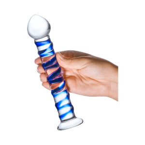 Glas 7.5 in. Blue Spiral Glass Dildo Glas 7.5 in. Blue Spiral Glass Dildo