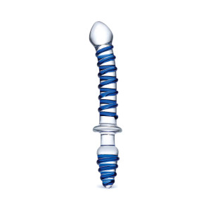 Glas 10 in. Mr. Swirly Double Ended Glass Dildo & Butt Plug Glas 10 in. Mr. Swirly Double Ended Glass Dildo & Butt Plug