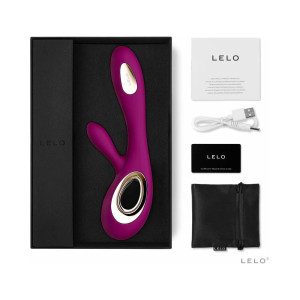 LELO SORAYA WAVE Rabbit Vibrator, Deep Rose LELO SORAYA WAVE Rabbit Vibrator, Deep Rose