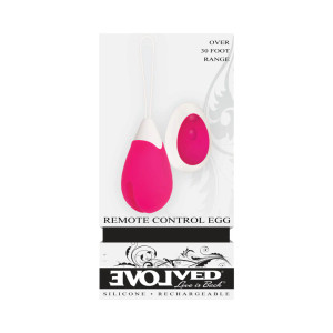 Evolved Rechargeable Remote-Controlled Silicone Egg Vibrator, Pink Evolved Rechargeable Remote-Controlled Silicone Egg Vibrator, Pink