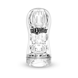 M for Men Soft + Wet Magnifier Self-Lubricating See-Through Stroker, Clear