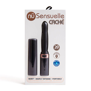 Nu Sensuelle Cache 20-Function Rechargeable Vibe, Black/Black