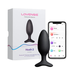 Lovense Hush 2 Bluetooth Remote-Controlled Vibrating Butt Plug, Medium, 1.75 In. Max Width Lovense Hush 2 Bluetooth Remote-Controlled Vibrating Butt Plug, Medium, 1.75 In. Max Width