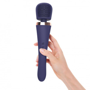Love to Love Brush Crush Rechargeable Textured Head Wand Vibrator, Midnight Indigo Love to Love Brush Crush Rechargeable Textured Head Wand Vibrator, Midnight Indigo
