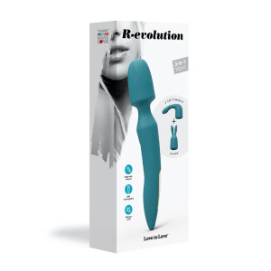 Love to Love R-evolution Rechargeable 3-in-1 Wand Vibrator, Blue