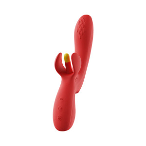 Honey Play Box Fortexa App-Controlled Kinky Finger Flapping Dual Stimulator, Red Honey Play Box Fortexa App-Controlled Kinky Finger Flapping Dual Stimulator, Red