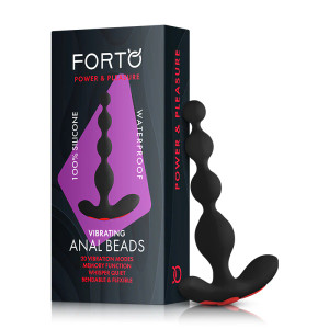 Forto Vibrating Anal Beads Rechargeable Silicone Plug, Black Forto Vibrating Anal Beads Rechargeable Silicone Plug, Black