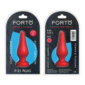 Forto F-21 Tear Drop Silicone Anal Plug, Small, Red Forto F-21 Tear Drop Silicone Anal Plug, Small, Red