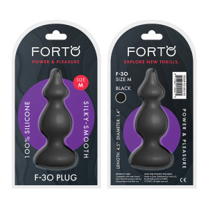 Forto F-30 Pointer Silicone Anal Plug, Medium, Black Forto F-30 Pointer Silicone Anal Plug, Medium, Black
