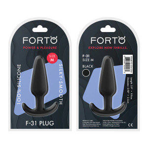 Forto F-31 Silicone Anal Plug, Medium, Black Forto F-31 Silicone Anal Plug, Medium, Black