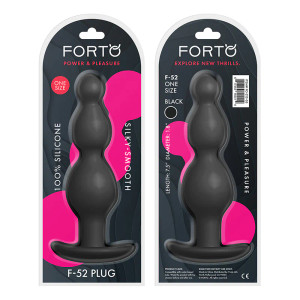 Forto F-52 Cone Beads Silicone Anal Plug, Black Forto F-52 Cone Beads Silicone Anal Plug, Black