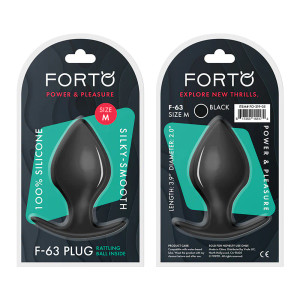 Forto F-63 Rattler Spade Silicone Anal Plug, Medium, Black Forto F-63 Rattler Spade Silicone Anal Plug, Medium, Black