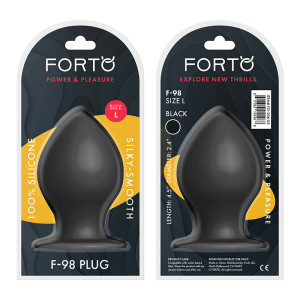 Forto F-98 Cone Silicone Anal Plug, Large, Black Forto F-98 Cone Silicone Anal Plug, Large, Black