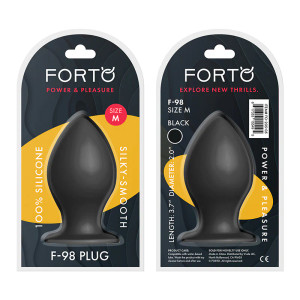Forto F-98 Cone Silicone Anal Plug, Medium, Black Forto F-98 Cone Silicone Anal Plug, Medium, Black