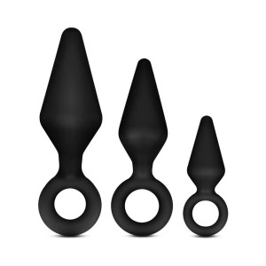Anal Adventures Platinum Silicone 3-Piece Loop Plug Kit, Black Anal Adventures Platinum Silicone 3-Piece Loop Plug Kit, Black