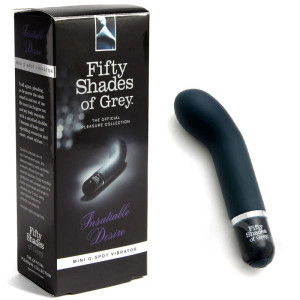 Fifty Shades of Grey Insatiable Desire Silicone Mini G-Spot Vibrator, Black Fifty Shades of Grey Insatiable Desire Silicone Mini G-Spot Vibrator, Black