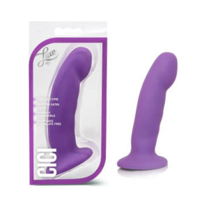 Luxe Cici 6.5 in. Curved Silicone Dildo, 6.0 Inch Insertable, 1.5 Inch Max Width, Purple Luxe Cici 6.5 in. Curved Silicone Dildo, 6.0 Inch Insertable, 1.5 Inch Max Width, Purple
