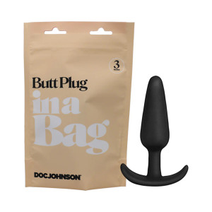 Doc Johnson Butt Plug In A Bag 3 in. Silicone, Black Doc Johnson Butt Plug In A Bag 3 in. Silicone, Black
