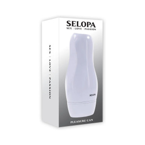 Selopa Pleasure Can Vibrating Masturbator, White Selopa Pleasure Can Vibrating Masturbator, White