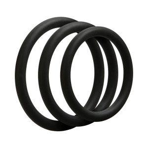 OptiMALE 3 Cock Ring Set, Thin, Black