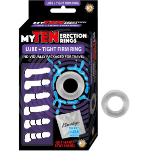 Nasstoys My Ten Erection Rings Tight Firm With Lube, Clear