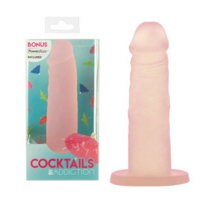 Addiction Cocktails Silicone Peach Bellini Dildo with Power Bullet, 5.25 Inch Insertable, 1.3 Inch Max Width Addiction Cocktails Silicone Peach Bellini Dildo with Power Bullet, 5.25 Inch Insertable, 1.3 Inch Max Width