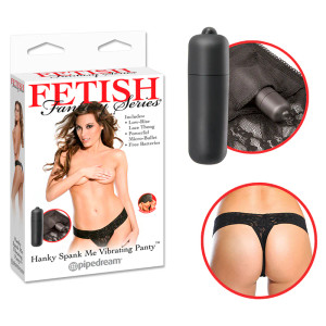 Fetish Fantasy Series Hanky Spank Me Vibrating Panty, Black Fetish Fantasy Series Hanky Spank Me Vibrating Panty, Black
